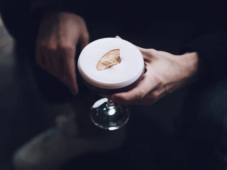 Foam cocktail from above