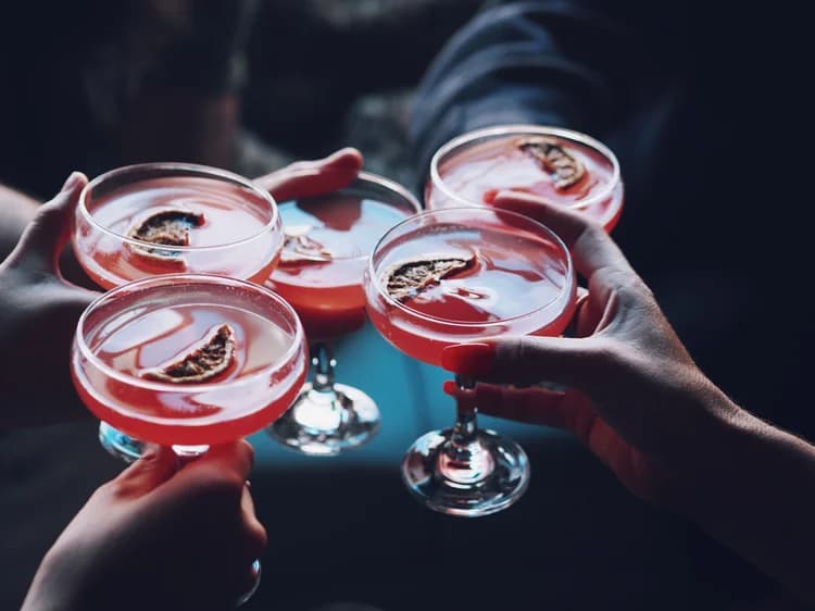 Cheers with cocktails